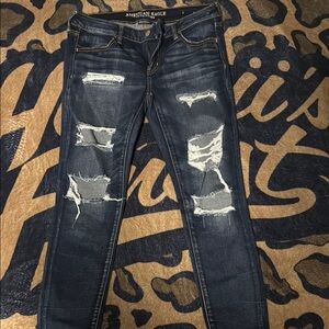 American Eagle Outfitters Women's Distressed Blue Jeans